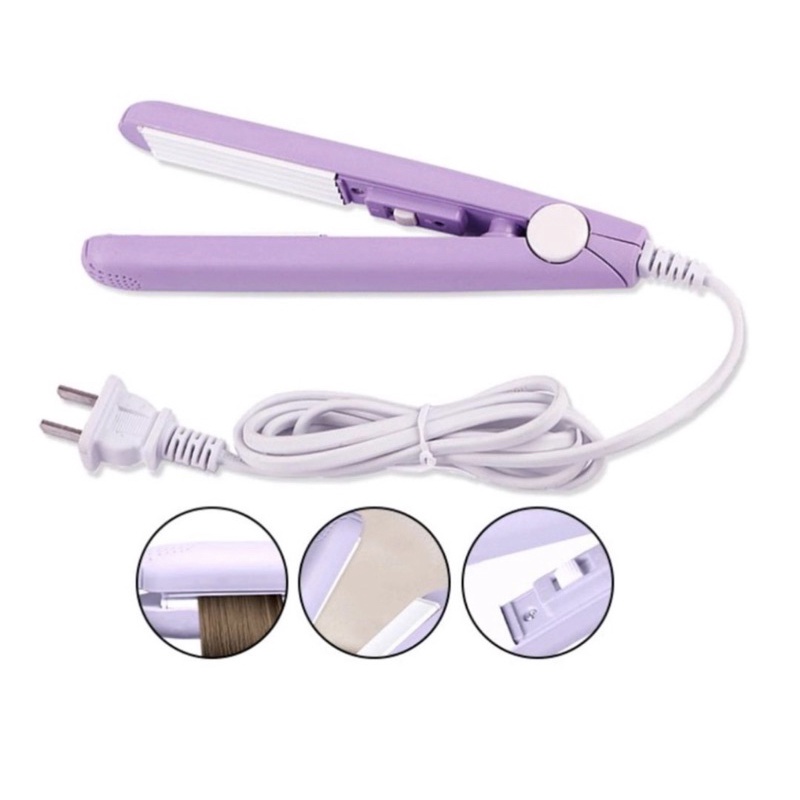 Jual catok mini catmin wanita warna ungu lurus keriting | Shopee Indonesia