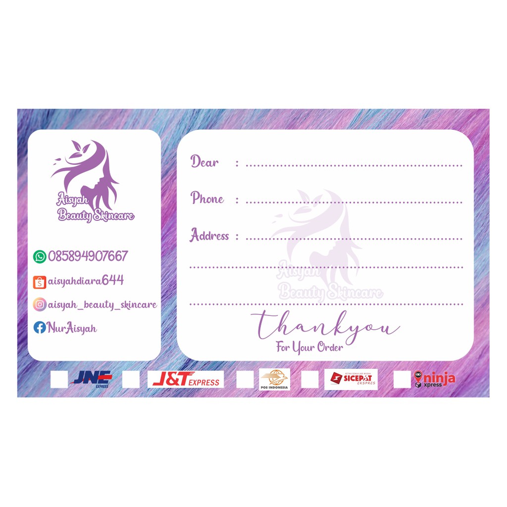 Jual Stiker Label Resi Pengiriman Olshop Custom Glossy | Shopee Indonesia