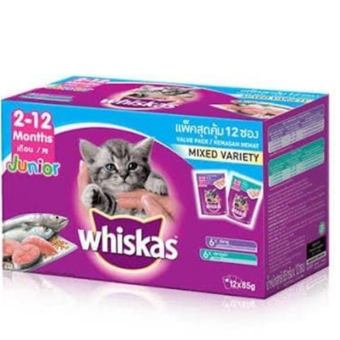 Jual whiskas junior sachet 1box isi 12 dan 24pcs Shopee Indonesia