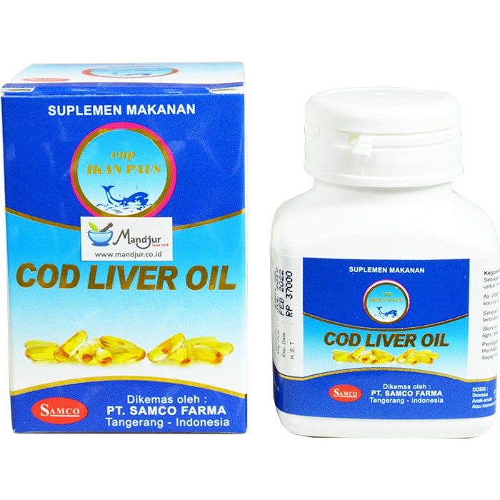 Jual Cod Liver Oil Cap Ikan Paus Samco Shopee Indonesia