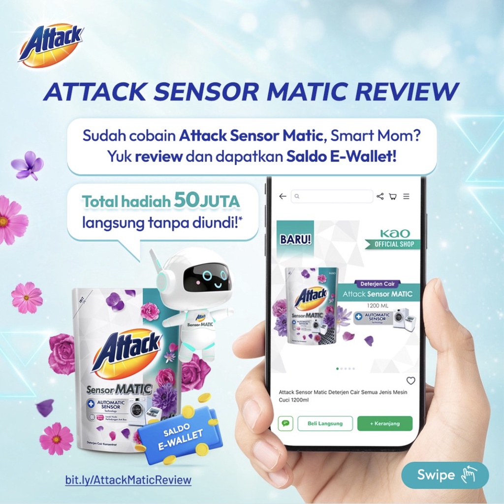 Jual Attack Sensor Matic Deterjen Cair Semua Jenis Mesin Cuci 1200 mL ...