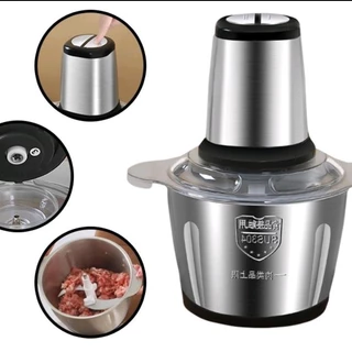 (fashionstar9) Blender Chopper 2L Stainless Food Processor Penggiling Daging Bumbu Buah Sayur Portable