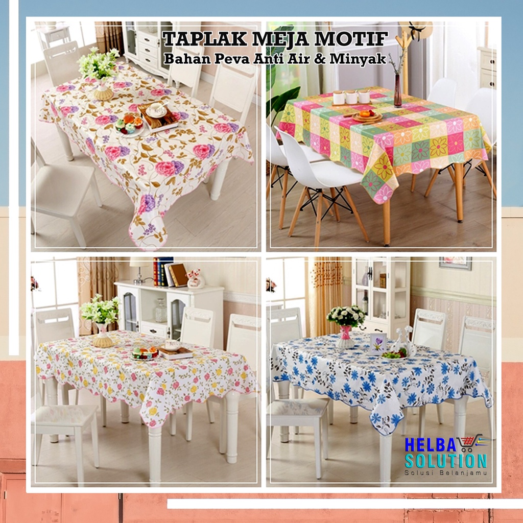 Jual Taplak Meja Anti Air Dan Minyak Alas Meja Makan Motif Table Cloth Peva Waterproof Ukuran 0161