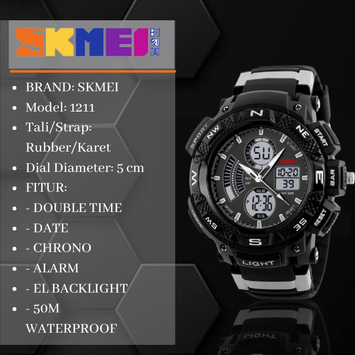 Jual Jam Tangan Pria Cowok Outdoor SKMEI 1211 Digital Anti Air Sport Original S48 Shopee Indonesia