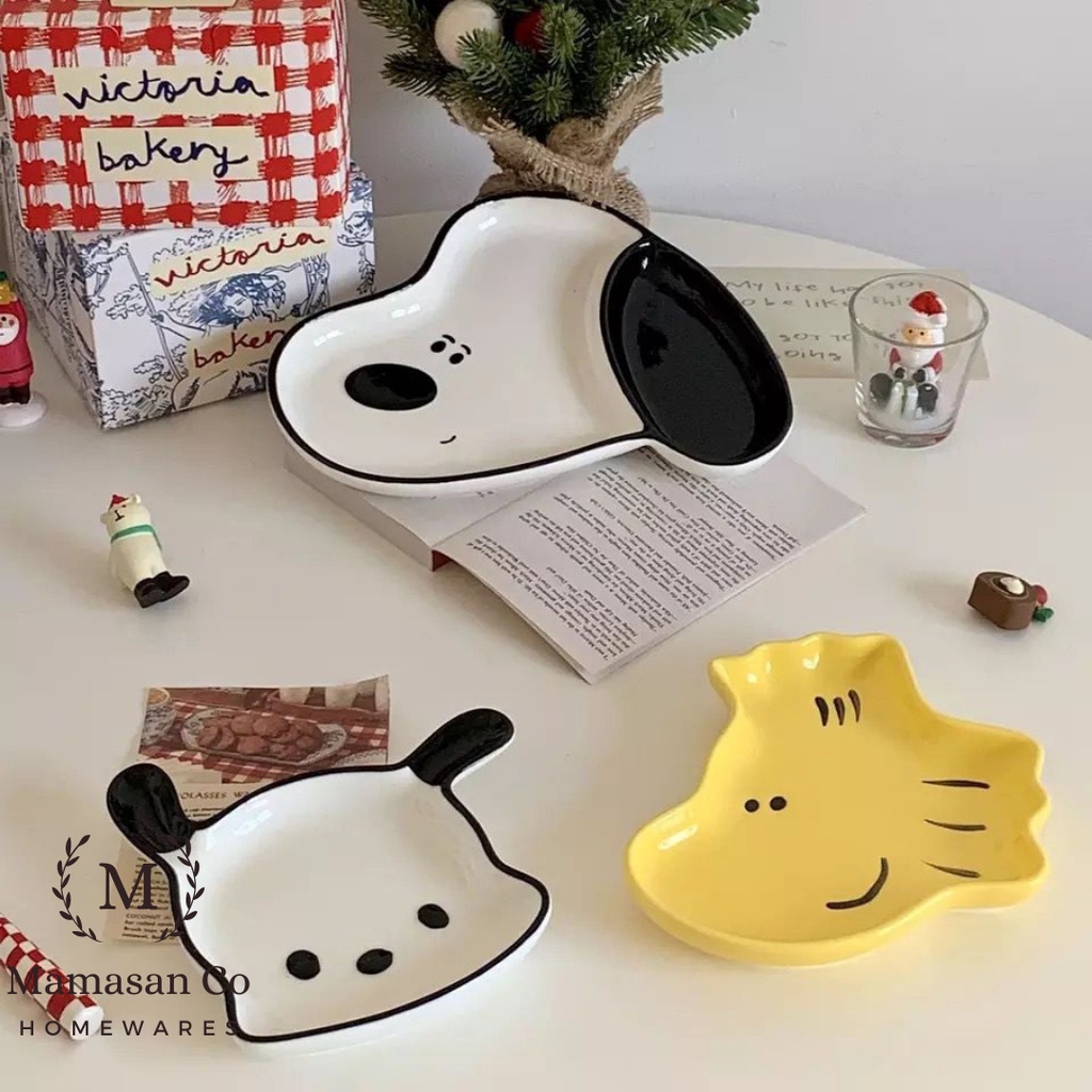 Jual Peanuts Porcelain Ceramic Plates | Piring Keramik Snoopy Motif ...