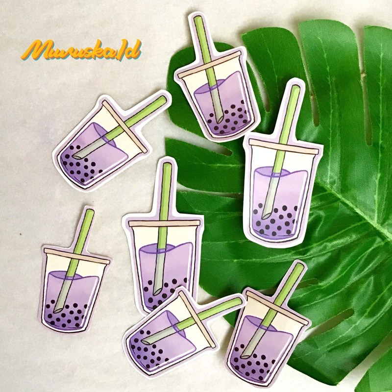 Jual Sticker Boba Aesthetic Purple 