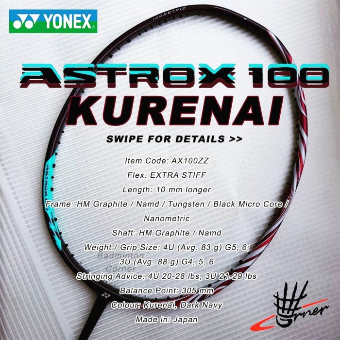 Jual Raket Badminton Yonex Astrox 100ZZ / 100 ZZ Kurenai Original JP ...