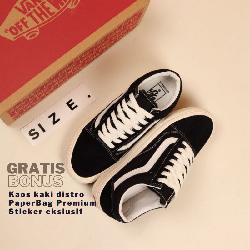 Jual VANS OLDSKOOL OG BLACK WHITE SNEAKERS VANS OLD SCHOOL Premium ...