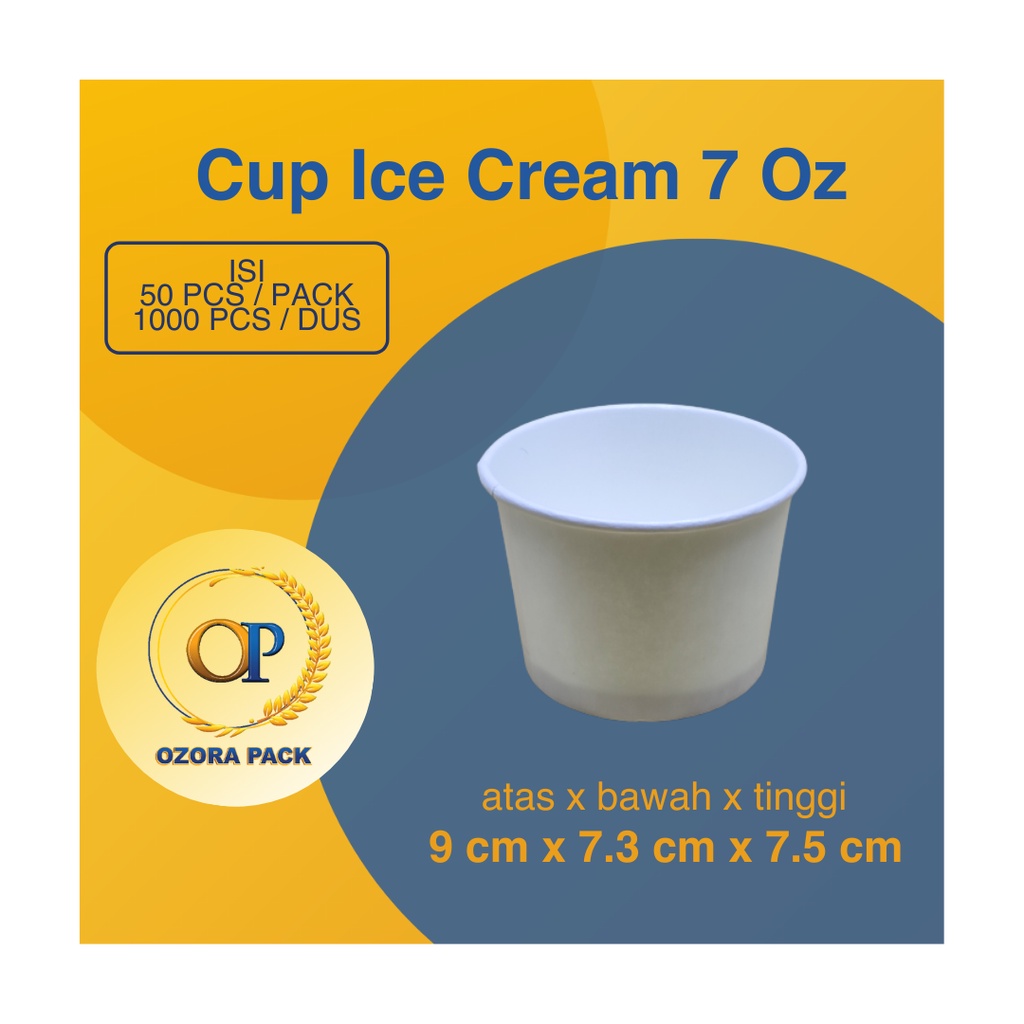 Jual Paper Ice Cream Cup 7 Oz Cold Polos Dpe / Gelas Kertas Es Krim 7 ...