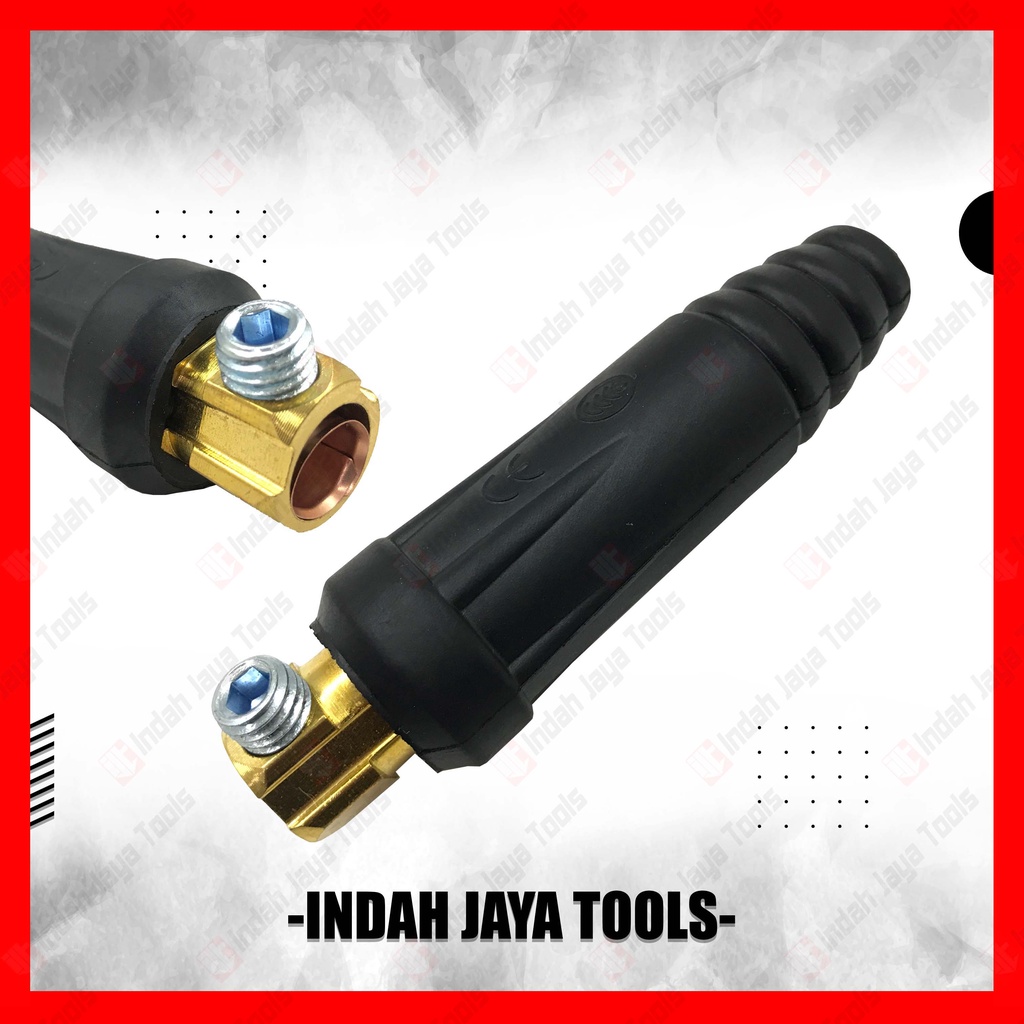 Jual CONNECTOR LAS MALE Kabel Konektor 10-25 35-50 mm Kabel Las Welding ...