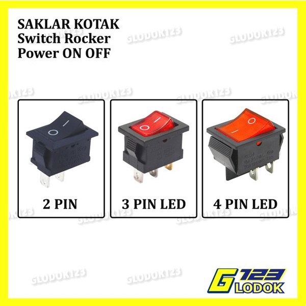 Jual Saklar Power Switch Tombol ON OFF Mini Roker Rocker Besar 2 3 4 ...