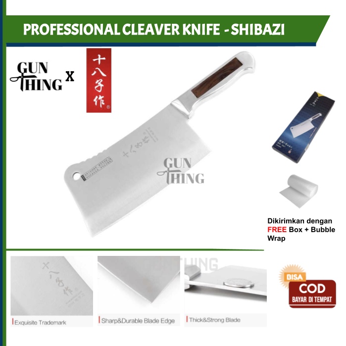 Jual Pisau Dapur Cleaver Shibazi Original Pisau Daging Professional Shopee Indonesia