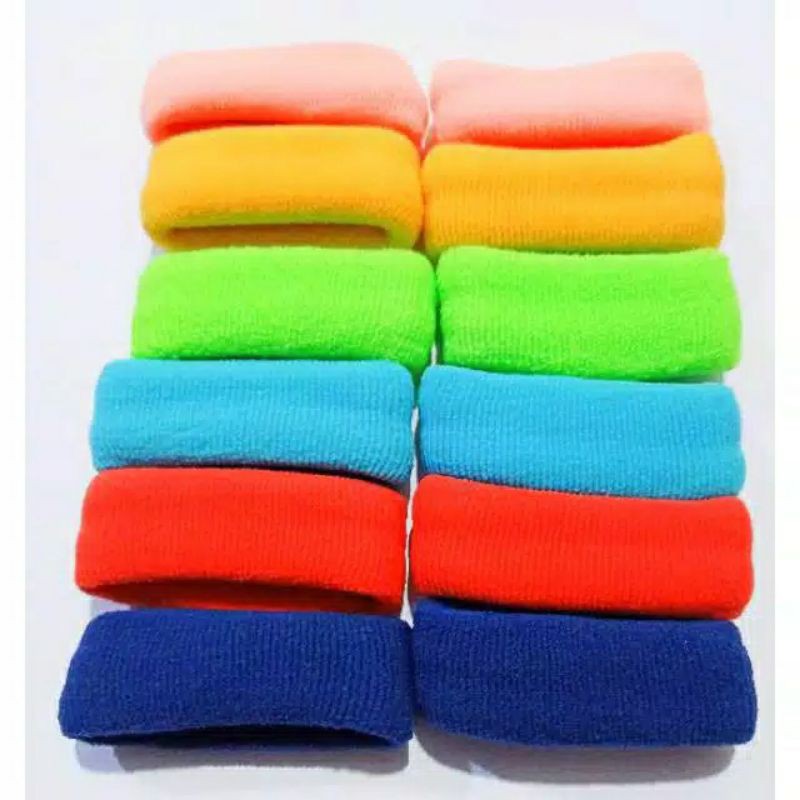 Jual (12pcs) Kuncir rambut handuk / ikat rambut warna / tali rambut