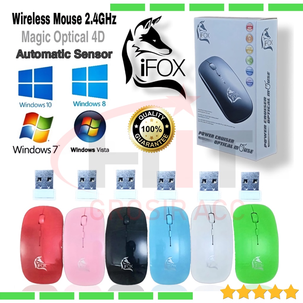 Jual Mouse Bluetooth Wireless IFOX For Macbook Laptop / PC Windows ...