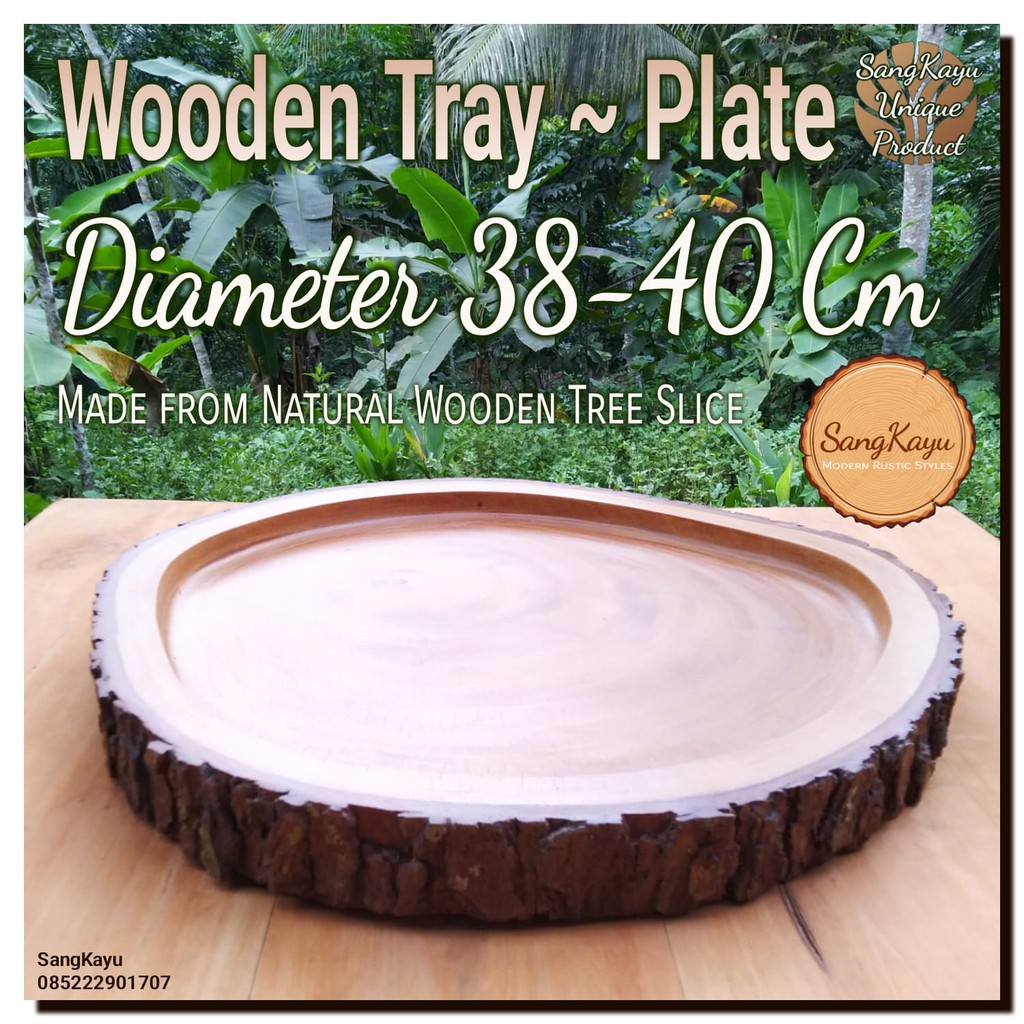 Jual Wooden Tray ~ Plate 38-40 Cm Piring Saji Kayu ~ Nampan Saji Kayu ...