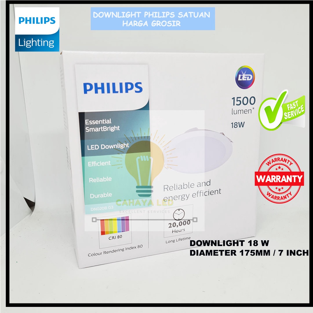 Jual Lampu Downlight PHILIPS LED DN020B G3 GEN3 4.5W / 10.5W / 14W ...