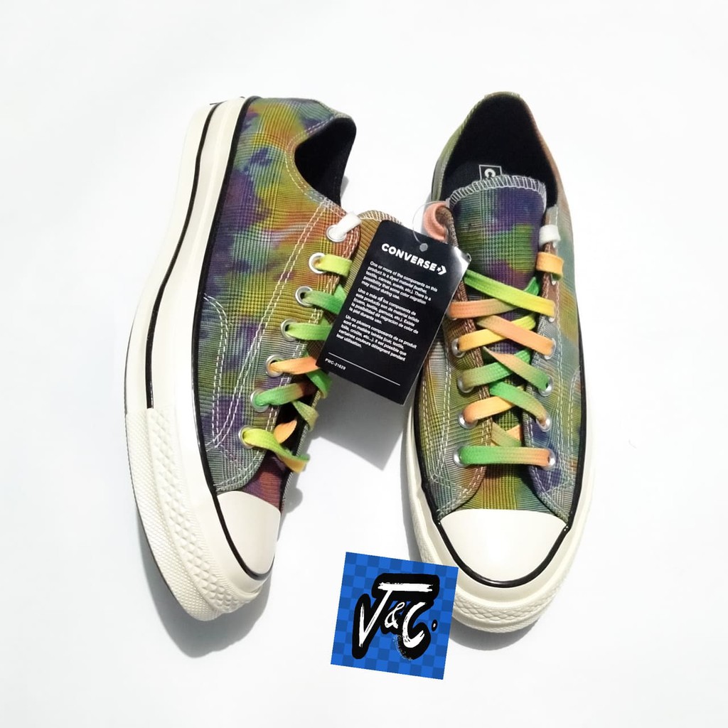 Sepatu Converse Chuck 70 70s Tie Dye Plaid Ox Multi Murah