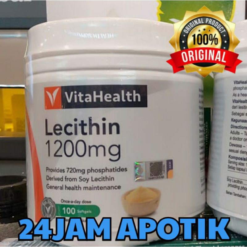 Jual Vitahealth Lecithin 1200mg Soy Lechitin 100'softgels Made In