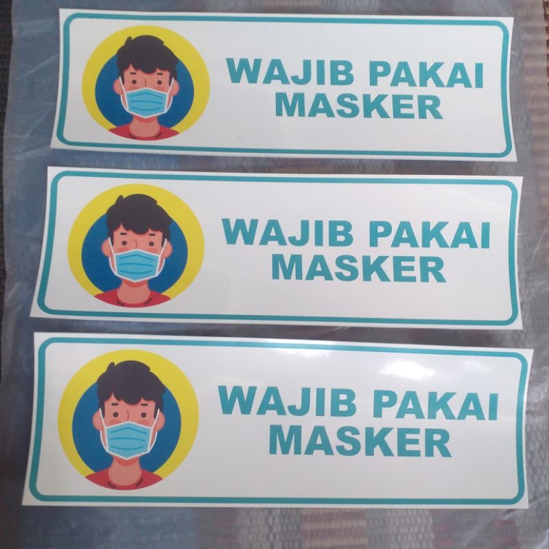 Jual STIKER VINYL GLOSSY WATERPROOF (wajib Pakai Masker) | Shopee Indonesia