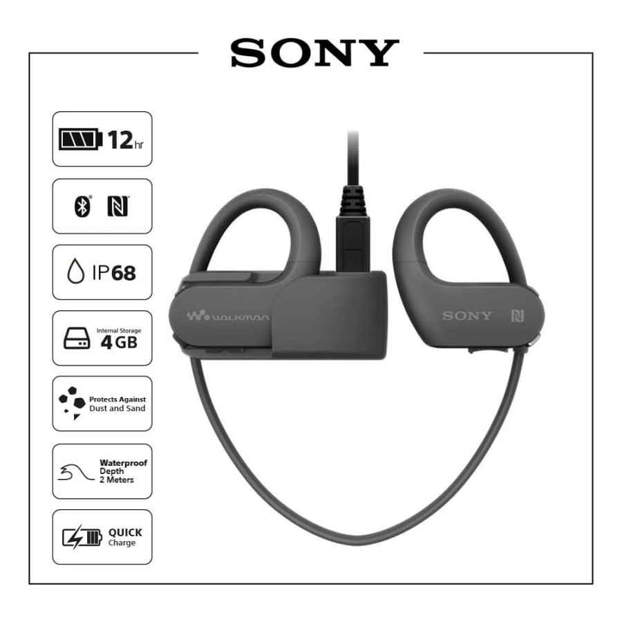 Jual Sony NW-WS623 Bluetooth Walkman Waterproof For Swimming | Shopee ...