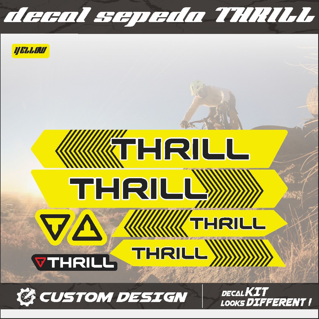 Jual STIKER DECAL SEPEDA STICKER MOTIF THRILL WARNA RED ; BLUE ; YELLOW ...