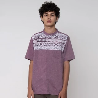 M231 Kemeja Pria Koko Pendek Maroon 2449B