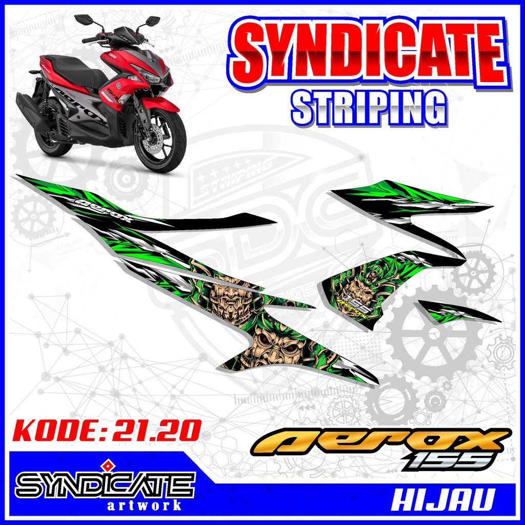 Jual Sticker Striping Lis Variasi Samurai Jepang Semi Full AEROX 155 ...