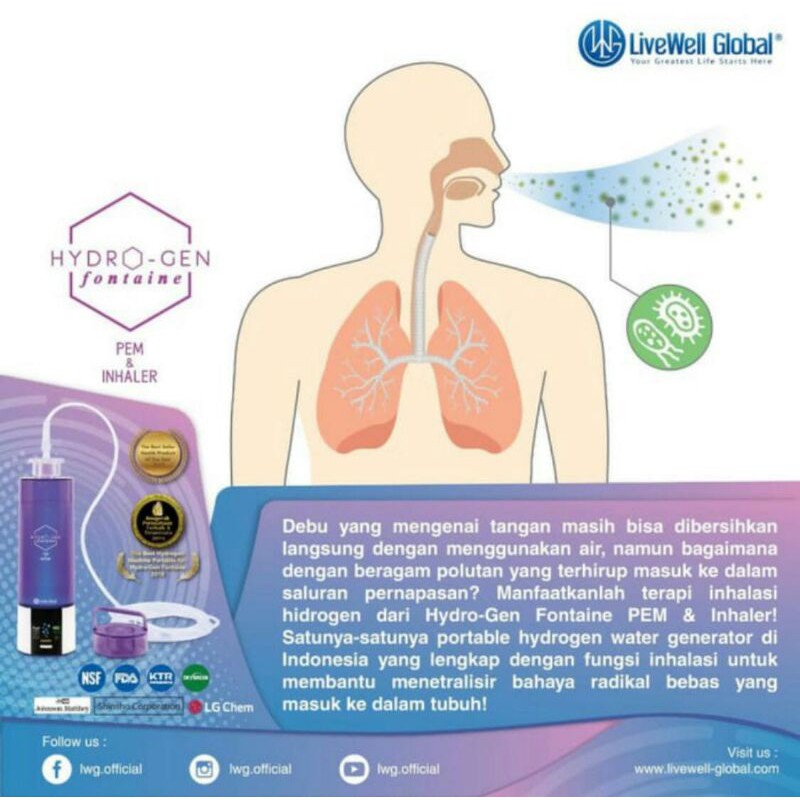 Jual Hydrogen Fontaine PEM and Inhalasi LWG Botol | Shopee Indonesia