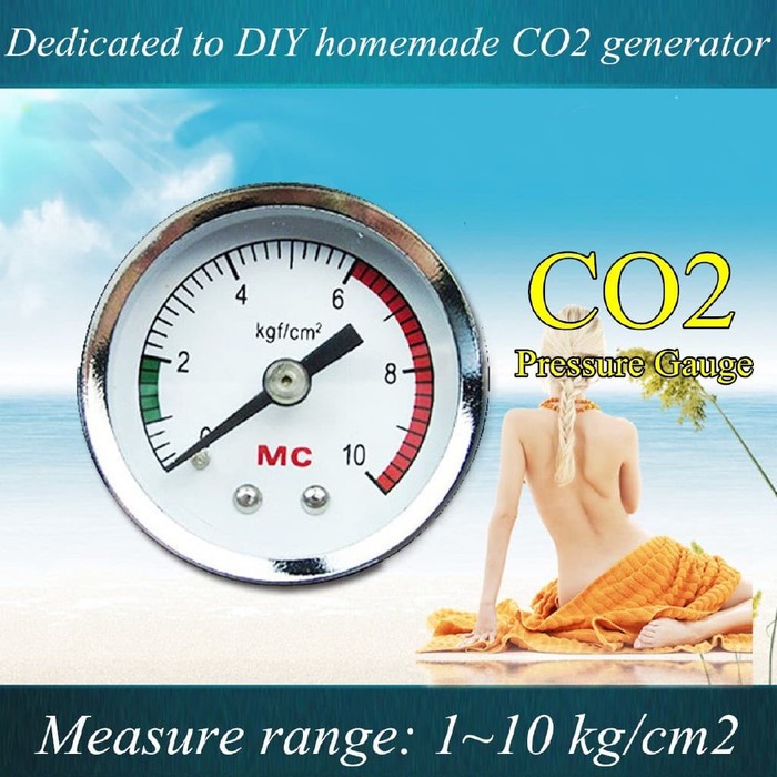 Jual RKY Manometer regulator CO2 Pressure Gauge 10 bar aquascape ...