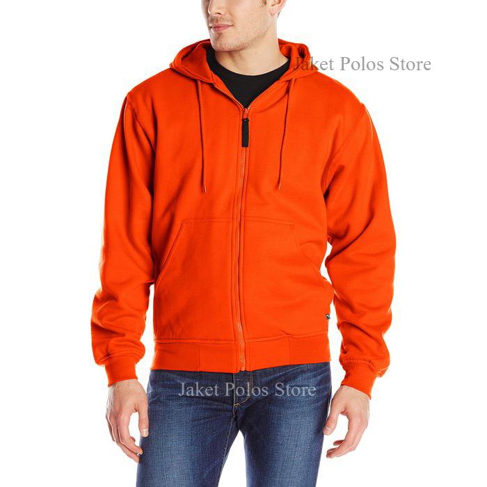 Jaket Hoodie Zipper Orange Polos Unisex Polos