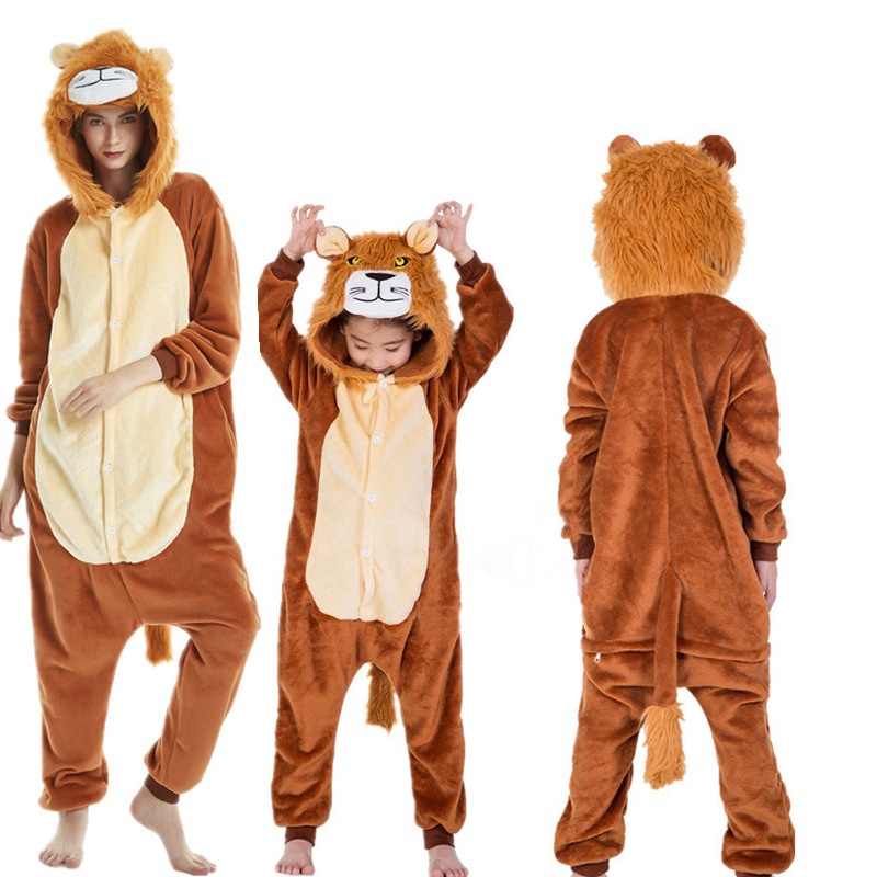 Jual PREORDER Children adult flannel Lion tiger King Kids Hooded Onesies Pajamas Cosplay Costumes For Halloween New Year Carnival Party Shopee Indonesia