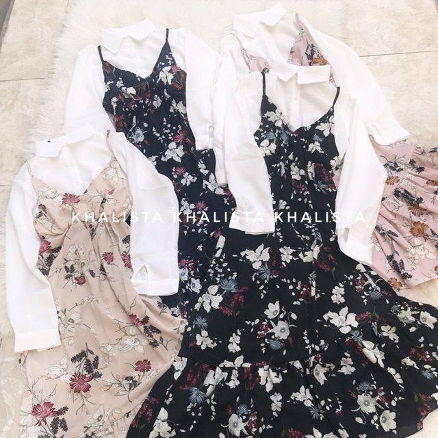 Overall floral dress hotsell