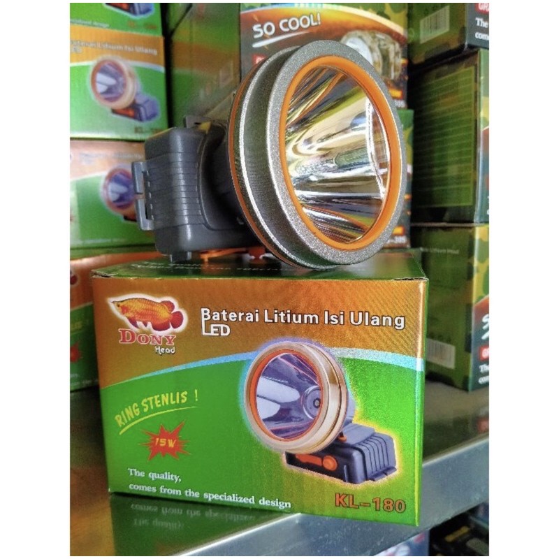 Jual Senter Kepala DONY KL-180 Cahaya Kuning 15 Watt | Shopee Indonesia