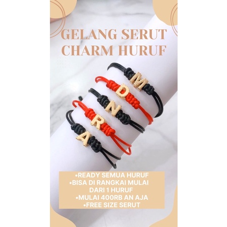 Jual Gelang Tali emas inisial 16K | Shopee Indonesia