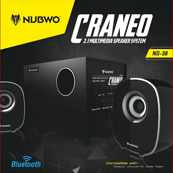 Jual NUBWO CRANEO NS38 BLUETOOTH 2.1 SUBWOOFER SPEAKER Biru Shopee