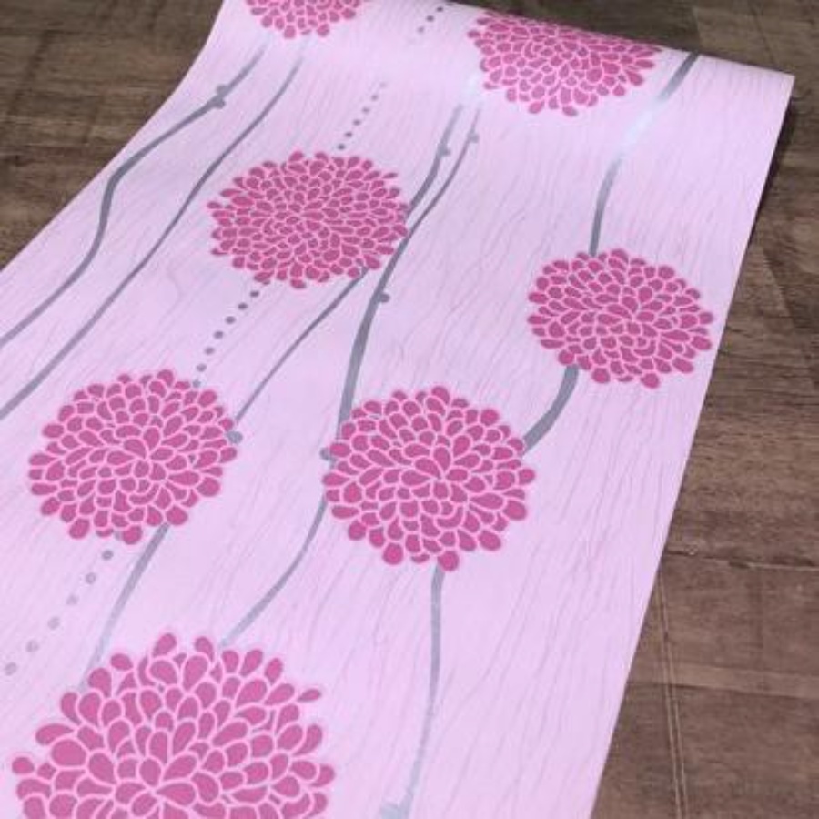 Jual Wallpaper Dinding Motif Salur Garis Pink 10m X 45cm Shopee Indonesia