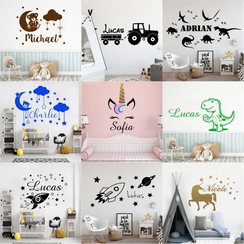 Jual STIKER DINDING WALLPAPER KAMAR TIDUR ANAK LUCU WALL CUTTING STICKER CUSTOM TEMBOK KACA BAHAN VINYLS | Shopee Indonesia