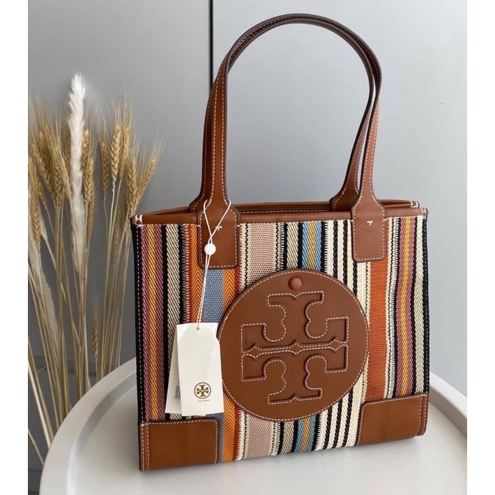 Tory burch ella 2024 webbing patchwork tote