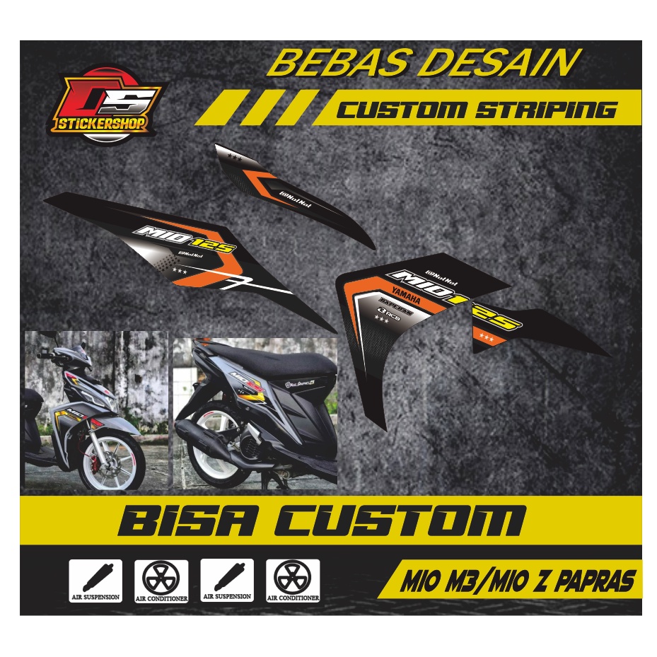 Jual STRIPING MIO M3/MIO Z CONCEPT RACING WARNA HITAM LIS OREN | Shopee ...