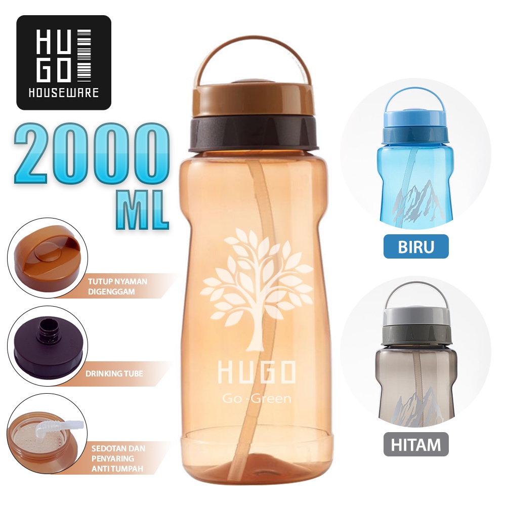 Jual Hugo Botol Minum Jumbo 2 Liter Tempat Air Minum 2000 Ml Besar Shopee Indonesia 2037