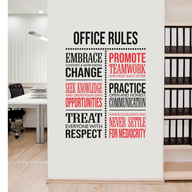 Jual Stiker Office Rules Cutting Sticker Kaca Dinding Rumah Kantor ...