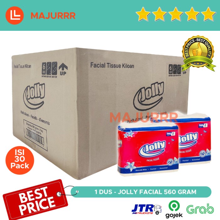 Jual Tisu jolly 560 gram grosir / tissue wajah isi 30 pack 1 Dus