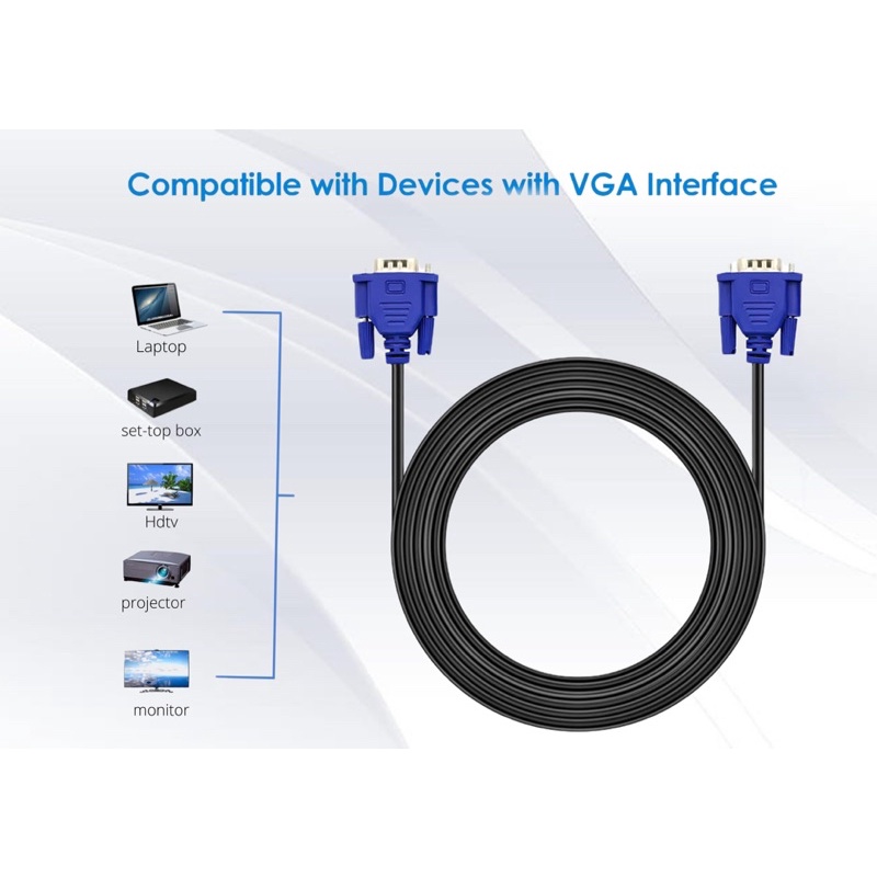 Jual kabel vga male to male standard high quality kabel vga to vga