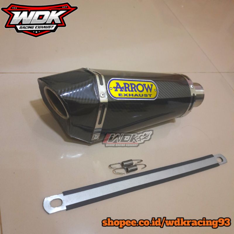 Jual Slincer Arrow Black Carbon Muffler Arrow Full Carbon Exhaust Arrow Inlet Mm Shopee