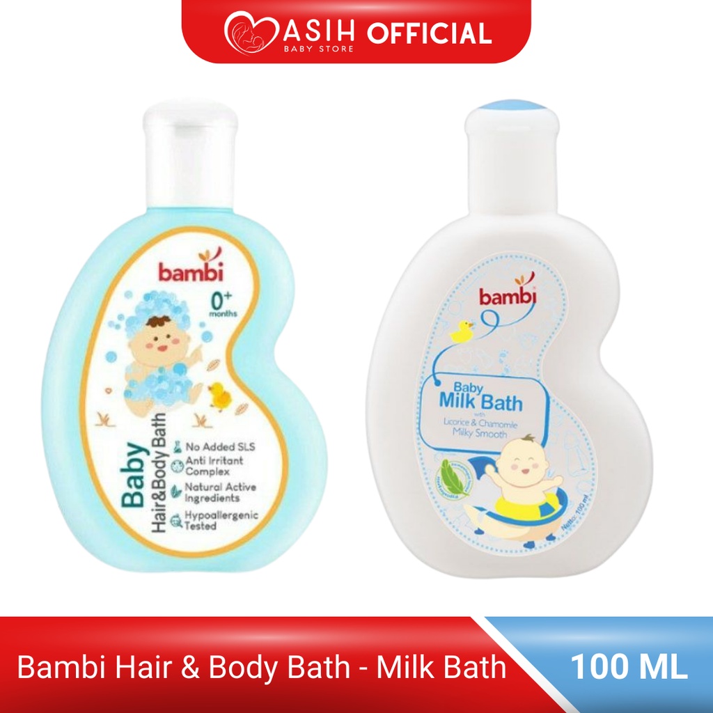 Jual Bambi Baby Hair & Body Bath Sabun Cair Dan Shampoo Bayi 100ml ...