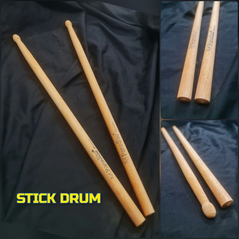 Jual STICK DRUM TONGKAT PEMUKUL DRAM STIK KAYU MARCHING BAND DRUM SET