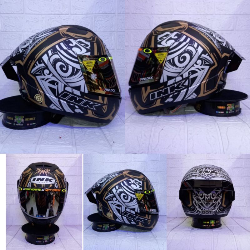 Jual HELM INK CL MAX #8 BLACK MATT GOLD PAKET GANTENG (ONGKIR 2KG ...
