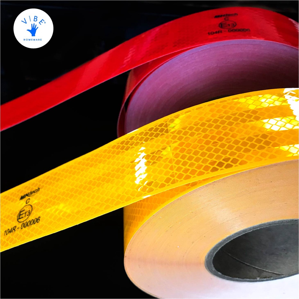 Jual 1 ROLL REFLECTOR MERAH KUNING PUTIH E11/REFLECTIVE TAPE/STICKER ...
