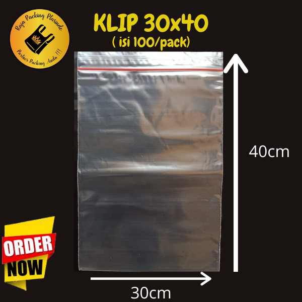 Jual Plastik Klip Cetik 30x40 Isi 100 Pack Plastik Baju Plastik