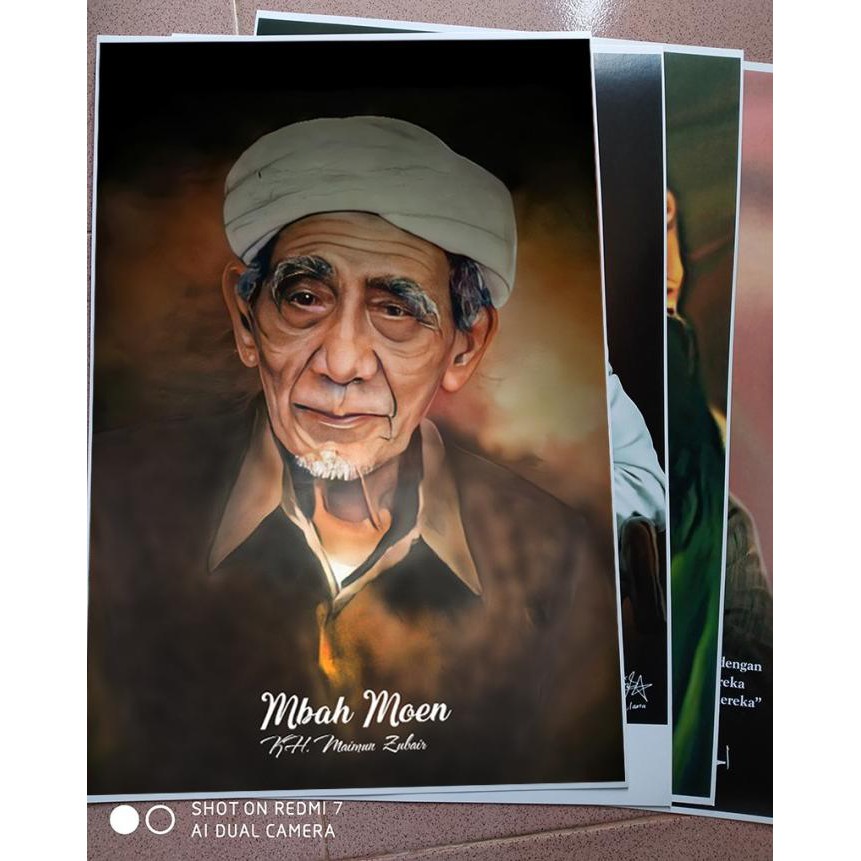 Jual POSTER Mbah Moen KH MAIMUN ZUBAIR UK 32*47CM ARTPAPER 310gram ...